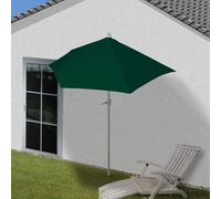 Parasol Semi-Circulaire Parla, Demi-Parasol Balcon, Uv 50+ Polyester/Alu 3kg 270cm Vert Sans Support Vert