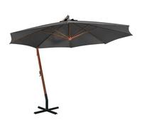 Parasol Suspendu Avec Mât 3,5 X 2,9 M Bois De Sapin Anthracite Helloshop26 02_0008705 Multicolore