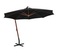 Parasol Suspendu Avec Mât 3,5 X 2,9 M Bois De Sapin Massif Noir Helloshop26 02_0008715 Multicolore