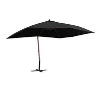 Parasol Suspendu Avec Mât En Bois 400 X 300 Cm Noir Helloshop26 02_0008714 Multicolore