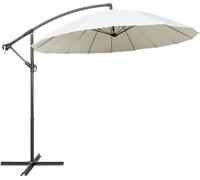 Parasol suspendu avec poteau en aluminium Blanc 3 m