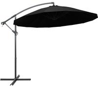 Parasol suspendu avec poteau noir 3 m