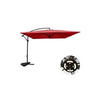 Parasol terracotta déporté carré 3 x 3 m led SOLENZARA