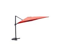 Parasol terracotta déporté carré 3 x 3 m rotatif à 360 PALATINO