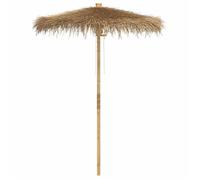 Parasol tiki avec toile en feuille de bananier - vidaXL - bambou - 180 cm - poulies manuelles 2369718