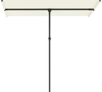 Parasol tournant à 180° réglable en hauteur Parasol de jardin avec mât en aluminium Parasol de marché Parasol de protection solaire Parasol de balcon Parasol de balcon 150x205cm Beige Aosom