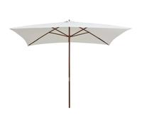 Parasol - VIDAXL - 200 x 300 cm - Bois dur - Blanc crème - Pliable