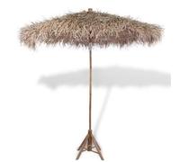 vidaXL Parasol en bambou 270 cm - Toit en feuilles de bananier - Pliable - Beige G
