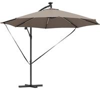 Parasol vidaXL, 294 x 294 x 248 cm, polyester et aluminium, couleur taupe
