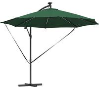 vidaXL Parasol déporté 294 x 294 x 248 cm Polyester et aluminium Vert