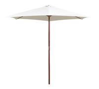 vidaXL Parasol 270×270 cm mât en bois blanc crème