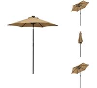 Parasol vidaXL avec lumières LED, taupe, 200 x 211 cm, aluminium - Parasols et protections solaires