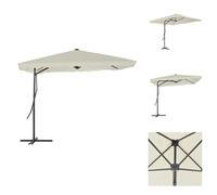 Parasol vidaXL avec mât en acier 250 × 250 cm, couleur sable - Parasols et protections solaires