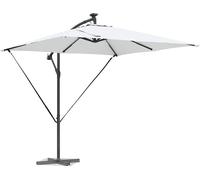 vidaXL Parasol déporté carré 249 x 249 x 250 cm Polyester Aluminium Couleur sable