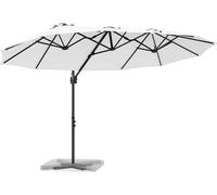 Parasol vidaXL couleur sable 372 x 198 x 243 cm en polyester et aluminium