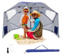Parasol Vigevee 210 cm, indice UPF 50+, parasol de plage portable, inclinable et hydrofuge, pour la plage, le balcon, le jardin et les vacances, bleu