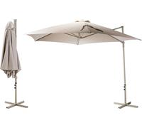 Parasol YORK D 300 cm beige, parasol à pied déporté, parasol de jardin