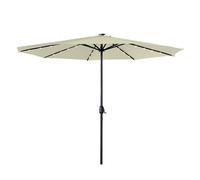 Parasole avec LED 350cm Alu Parasol avec protection UV 40+ et poignée de parapluie Ø38mm Parasol de jardin Parasol de plage Parasol à manivelle (350cm Beige) CEEDIR