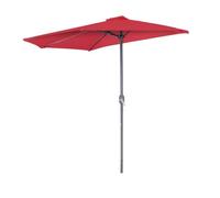 Parasols - SUNNY DAYS - Demi Parasol Athéna - 2,7 x 2,1 m - Rouge - Ouverture facile avec manivelle