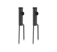 vidaXL Support de parasol avec piquets 2 pcs 9x35 cm acier galvanisé