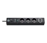 Parasurtenseur BRENNENSTUHL 3 PRISES NOIR 2xUSB 2M H05VV-F 3G1.5
