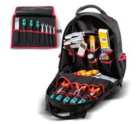 PARAT BASIC Backpack | Sac a dos outils 23 L | Sac a outils vide | Sac outils avec 15 poches et 6 passants élastiques | BASIC Roll-Up Case 8 inclus | Jusqu'à 50 outils | En nylon robuste