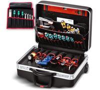PARAT CLASSIC KingSize Roll neo TSA LOCK™ Boîte à outils vide | Grande mallette à outils vide avec roulettes - Pour 50 compartiments - Avec Basic Roll-Up Case 8 - Chariot à outils de 36 l