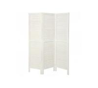 Paravent 3 panneaux bois blanc