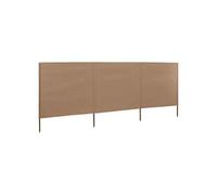 vidaXL Paravent 3 panneaux Pare-vue Tissu Taupe 400 x 120 cm