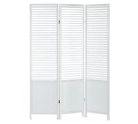 3 pan Pliant partition de diviseur de Chambre Bois paravent écran confidentialité Blanc