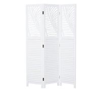 Paravent 3 pans bois blanc pliable