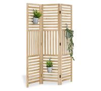 Paravent 3 pans bois naturel pliable