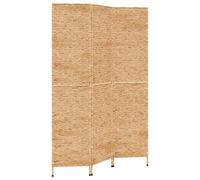Paravent 3 pièces 122 x 180 cm en jacinthe d'eau avec cadre en métal, pliable, autonome, brise-vue pour salon, chambre à coucher, bureau, cloison pliable, aspect tressé naturel