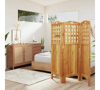 Paravent 3 pièces en bois d'acacia massif, 121,5 x 2 x 115 cm, pliable, autonome, opaque, pour salon, chambre à coucher, bureau, intérieur et extérieur