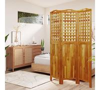 Paravent 3 pièces en bois d'acacia massif - 121,5 x 2 x 180 cm - Pliable - Sur pied - Paravent brise-vue pour salon, chambre à coucher, bureau et jardin