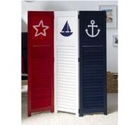 Homestyle4u paravent 3 volets bois - Rouge