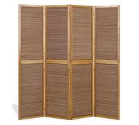 Paravent bois 4 pans bambou marron