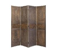 Paravent 4 pans bois marron