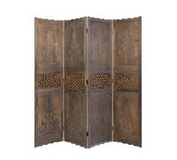 Paravent 4 pans bois marron