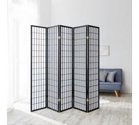 Paravent bois 5 pans shoji noir pliable