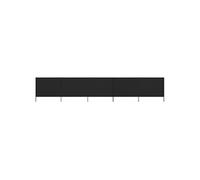vidaXL Tissu brise-vent 5 pièces 600 x 120 cm noir