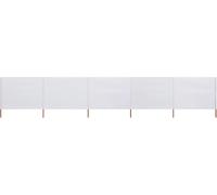 Paravent 5 panneaux Tissu 600 x 160 cm Blanc sable