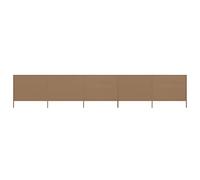 Paravent 5 panneaux Tissu 600 x 160 cm Taupe