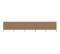 Paravent 5 panneaux Tissu 600 x 80 cm Taupe Taupe G