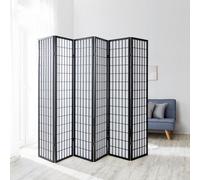 Paravent bois 6 pans shoji noir