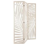 Paravent ""Akira"" feuille bois blanc H170cm - Atmosphera Créateur d'intérieur