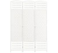 Paravent autoportant 3 pans, cloison de séparation, séparateur de pièce opaque, sans perçage, 120 x 1,5 x 170 cm, blanc