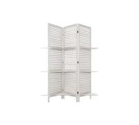Paravent blanc 3 etageres - L. 120 x l. 26 x H. 170 cm --