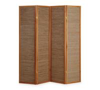 Paravent bois 4 pans bambou marron