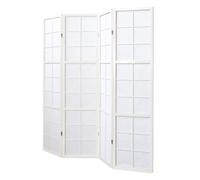 Paravent bois 4 pans blanc